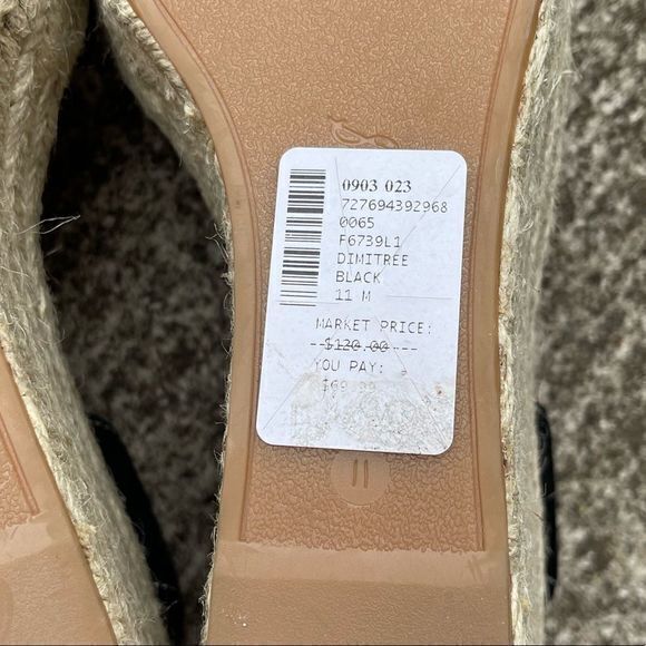 Sam Edelman Women's Dimitree Espadrille Wedge Sandal Suede Upper Black Size 11 - Picture 9 of 9